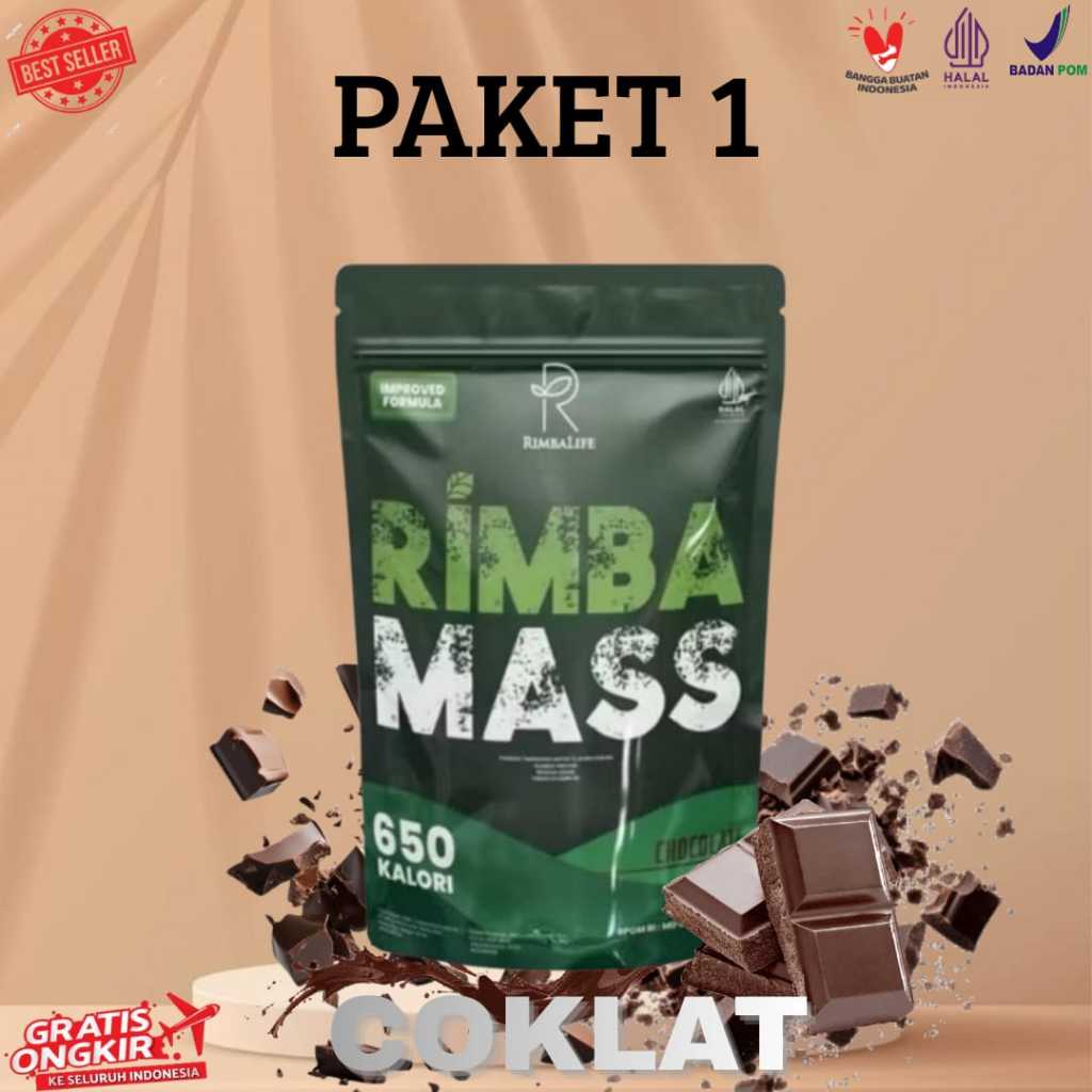 RIMBALIFE Rimba Mass Susu Gainer Penambah Berat Badan Protein Coklat