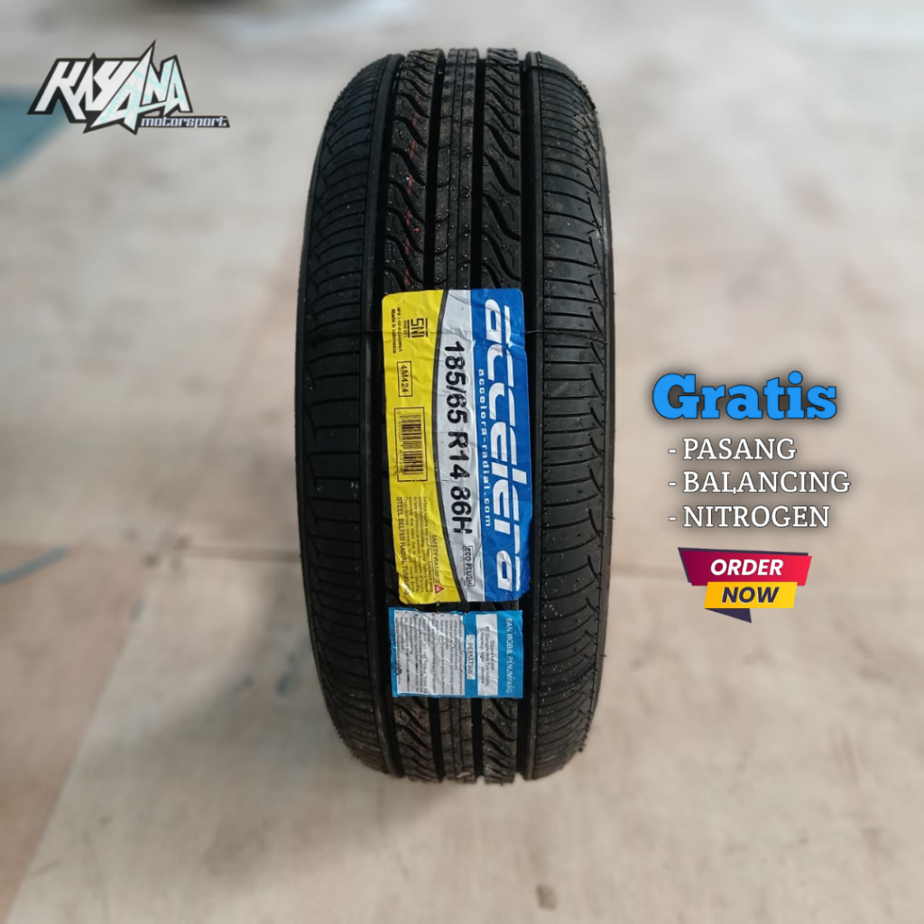 Ban Mobil Jazz agya ayla calya sigra -Ban Mobil Ring 14 Tubeless Merk ACCELERA ECO PLUSH 185 65 R14