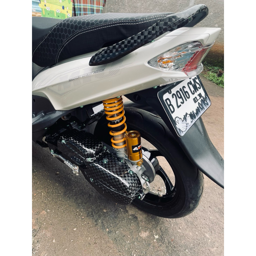 Spakbor belakang MIO j tutup kipas MIO SPORTY airduck cvt MIO j carbon kevlar