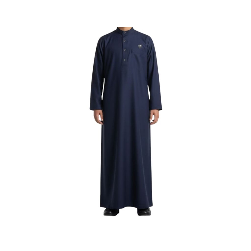 Gamis Hitam Polos Pria Desain Simple Elegan Bahan Katun Lembut