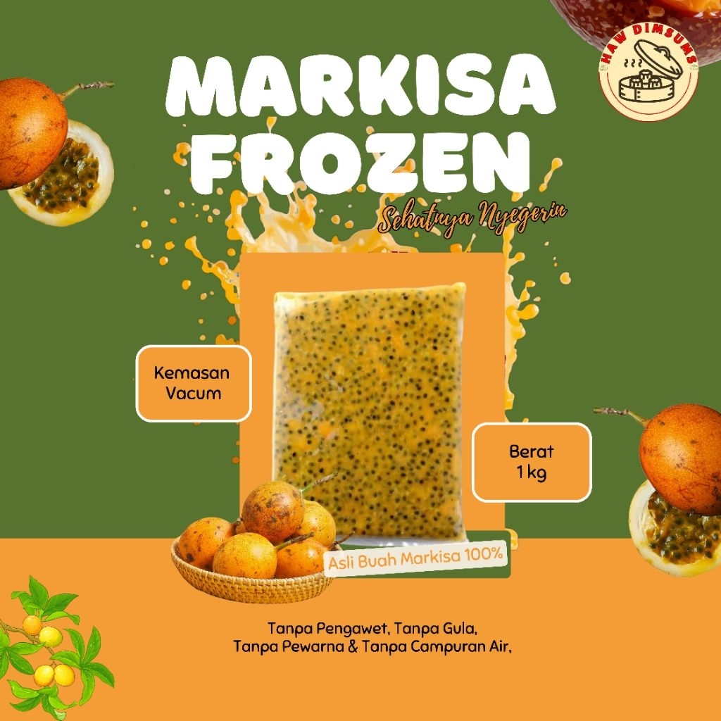 Markisa Frozen 1 kilo/Sari Markisa/Buah Markisa Beku/Sirup Markisa