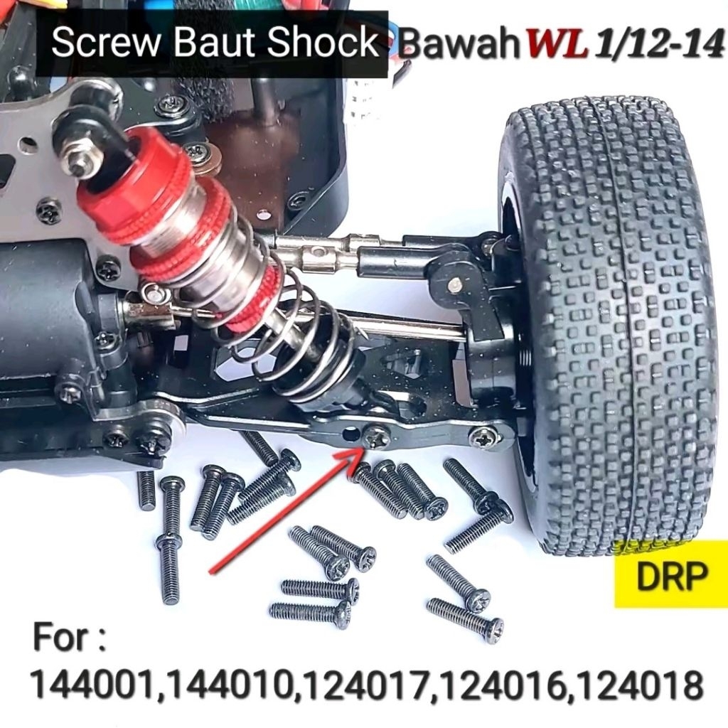 DRP Screw Sekrup Baut Shock WL 144001 144010 124008 124016 Original RC Part