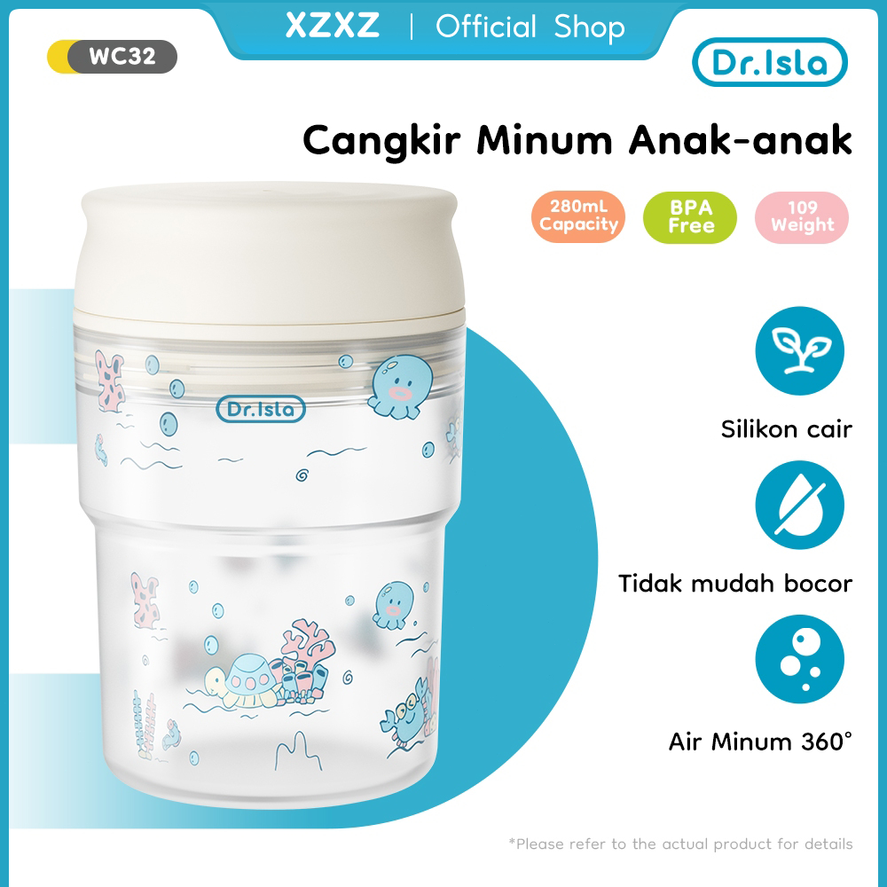 Dr.isla Botol Minum Bayi Anti Tumpah BPA Free PP Botol Anak 1 Tahun bayi botol susu 280ml WC32