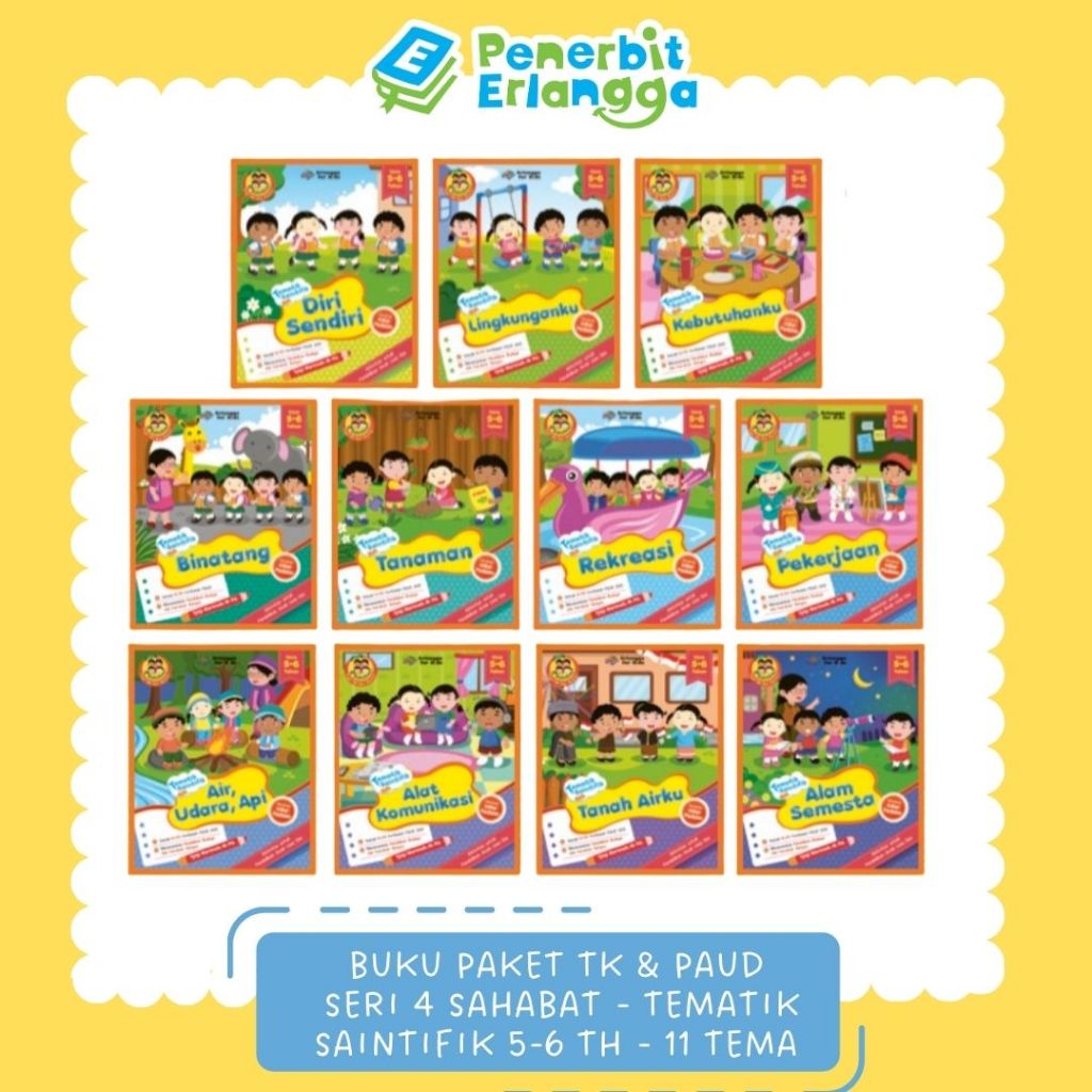 [Erlangga] Buku Paket Paud: Seri 4 Sahabat 5 6 Tahun - Erlangga For Kids
