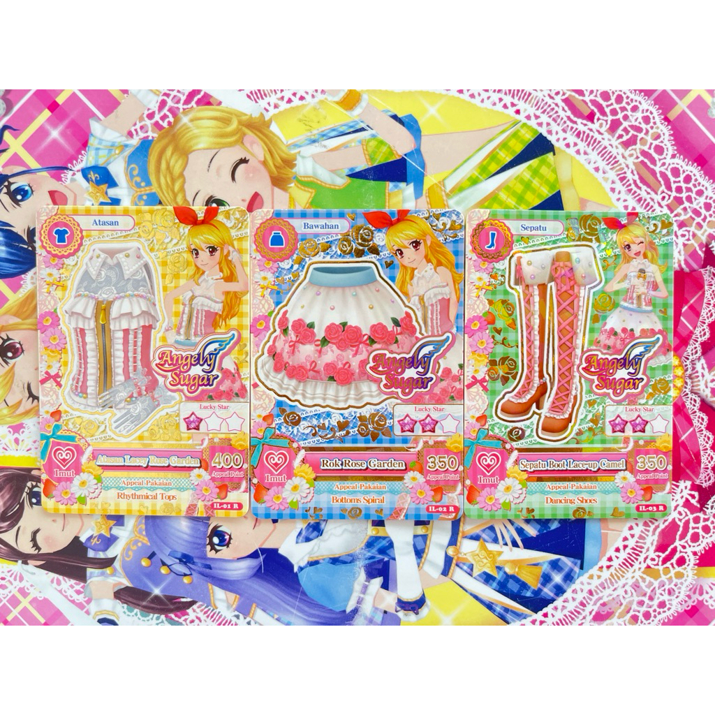 Kartu Aikatsu Bahasa Indonesia Lacy Rose Set Angely Sugar Ichigo Hoshimiya Langka Beta IPL Original 