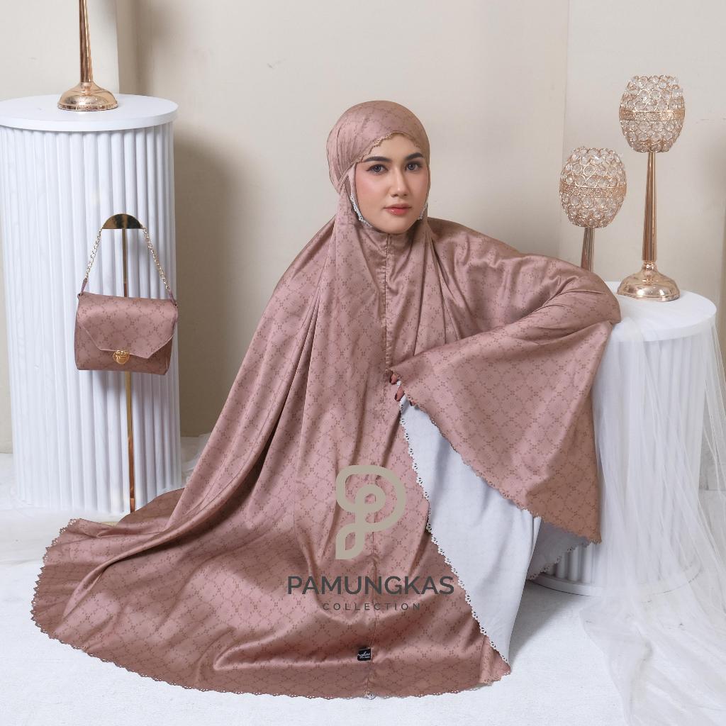 {HI REMBULAN X PAMUNGKAS} Mukena Dewasa Armani Silky Premium 2 in 1 Lasercut Mewah Kombinasi