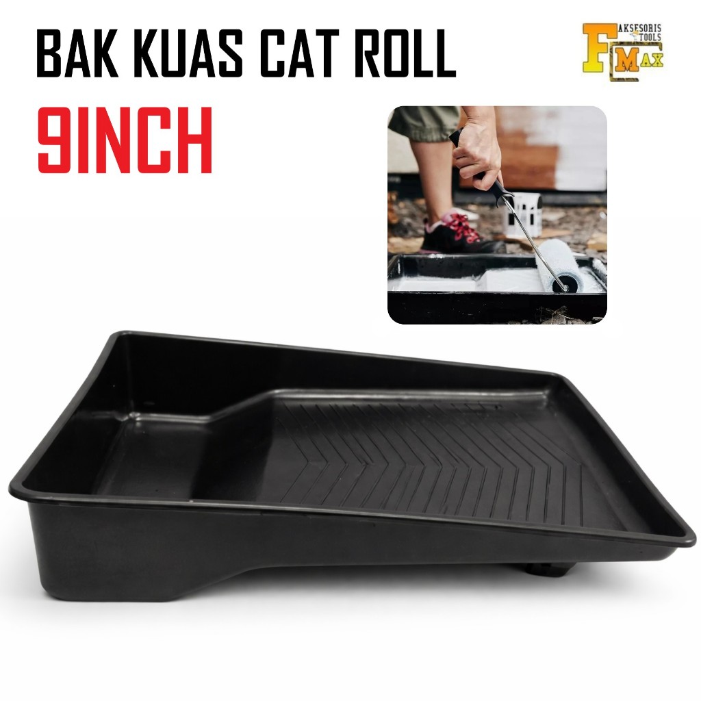 Bak Kuas Roll Cat Tembok Hitam 9inch Tempat Alat Roll Cat Tembok / Alas Cat / Wadah Cat