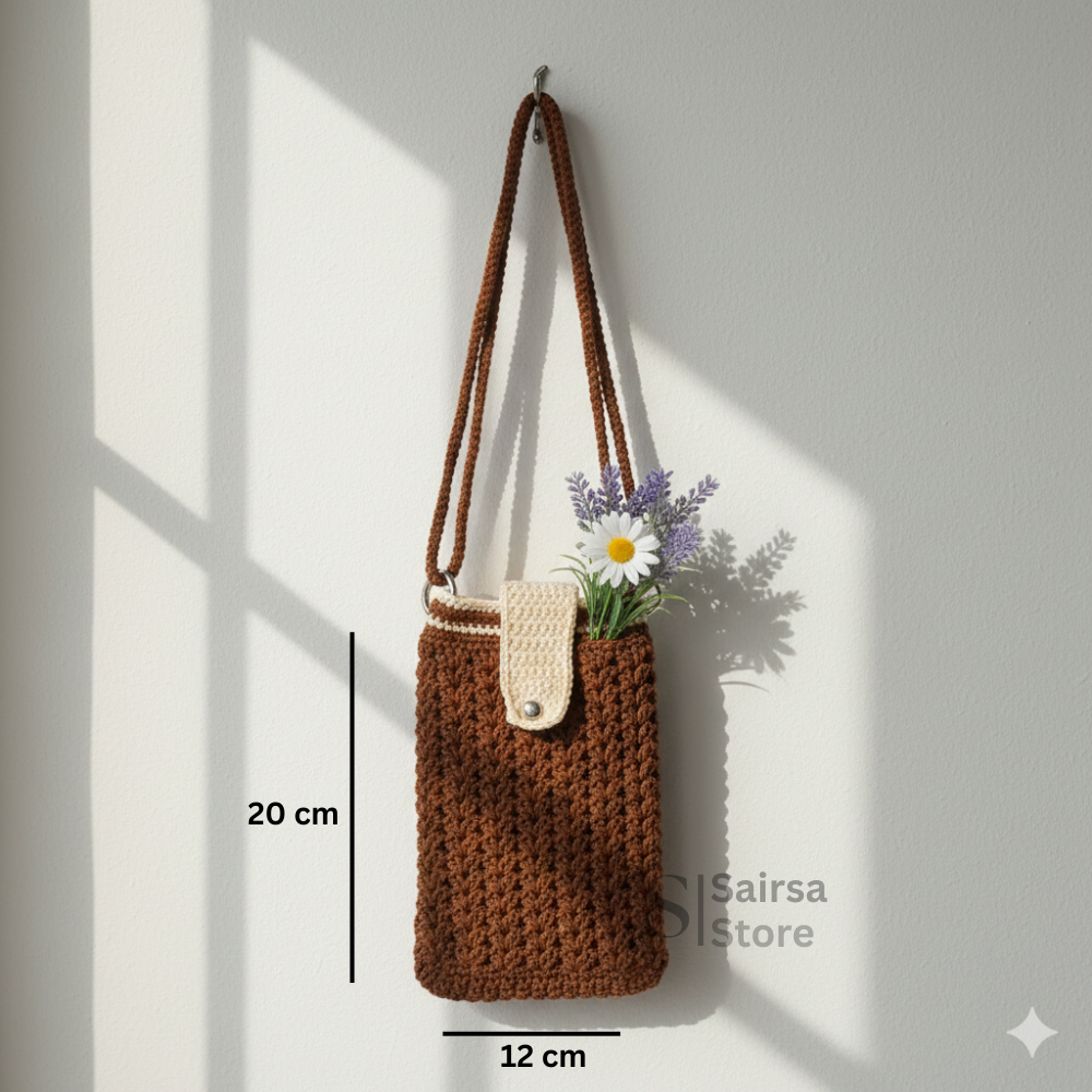 Tas Rajut Selempang | Tas Rajut HP | Tas Rajut Model Bolong