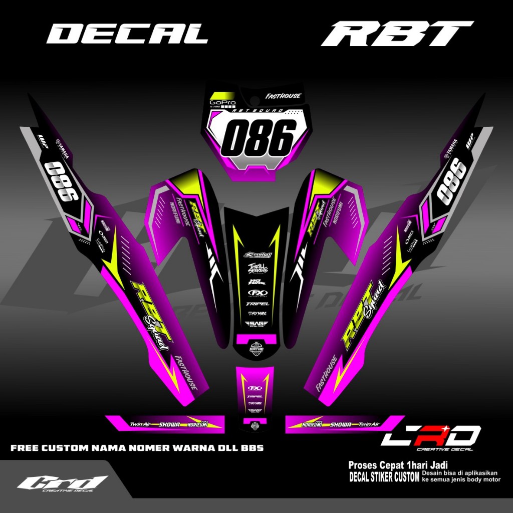 DECAL STIKER MOTOR RBT BODY VEGA R NEW , REVO ABSOLUTE, JUPITER DECAL RBT BISA REQUEST BODY