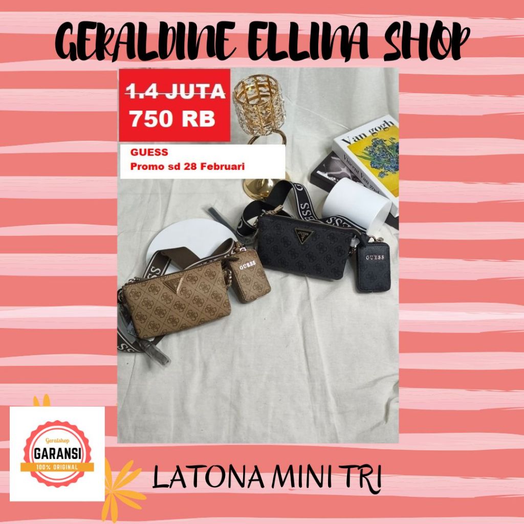 Tas Guess wanita sale sling bag seri LATONA MINI TRI