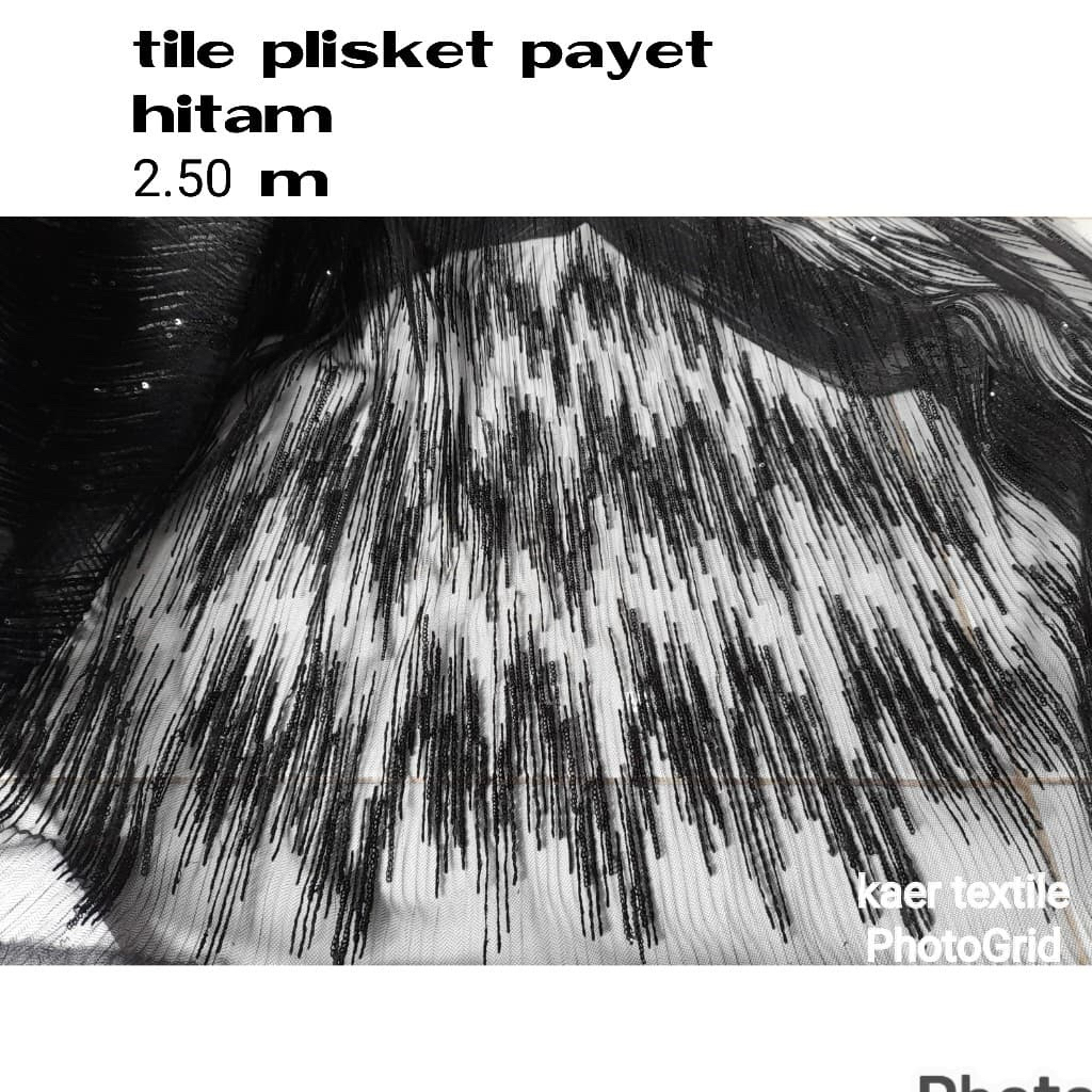 kain perca brokat tile plisket FULL PAYET mewah LIMITED EDITION