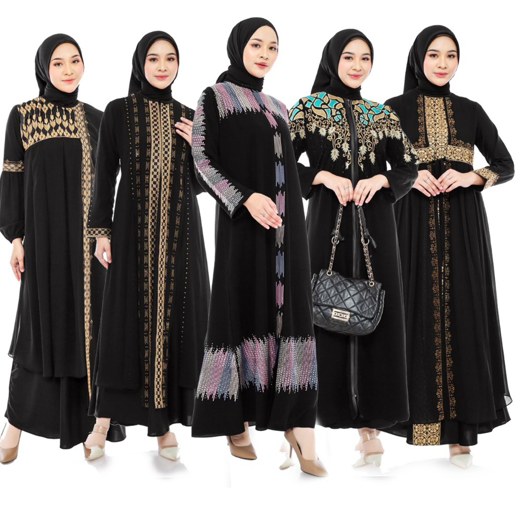 ABAYA YASMIN ~ ABAYA TERLARIS BAHAN DASAR JETBLACK ORIGINAL