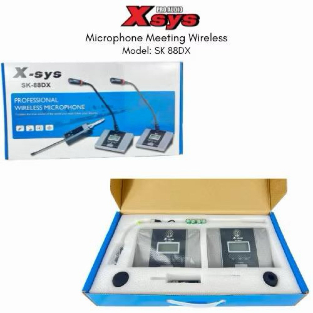 Mic Xsys SK88DX Microphone Podium Meja Wireless Rapat 2mic