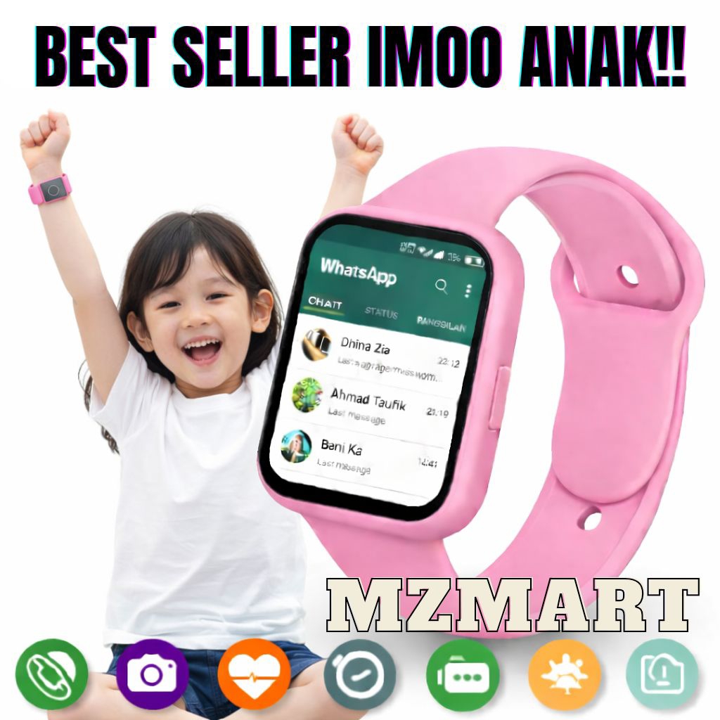 [ JAM IMOO ] JAM HP ANAK SMARTWATCH ANDROID 4G BISA WA WHATSAPP TLFN SMS NO SIM CARD MEMORY  jam tan