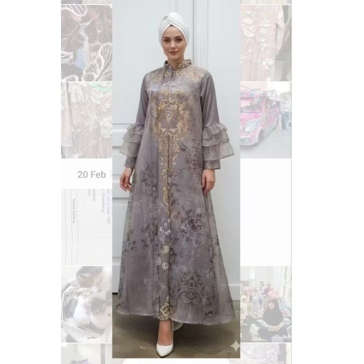 gamis silk organza baju lebaran gamis lebaran