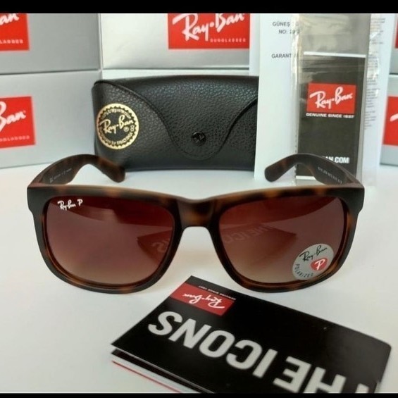 Kacamata RayBan Justin RB4165 Matte Tortoise Brown Sunglasses Original