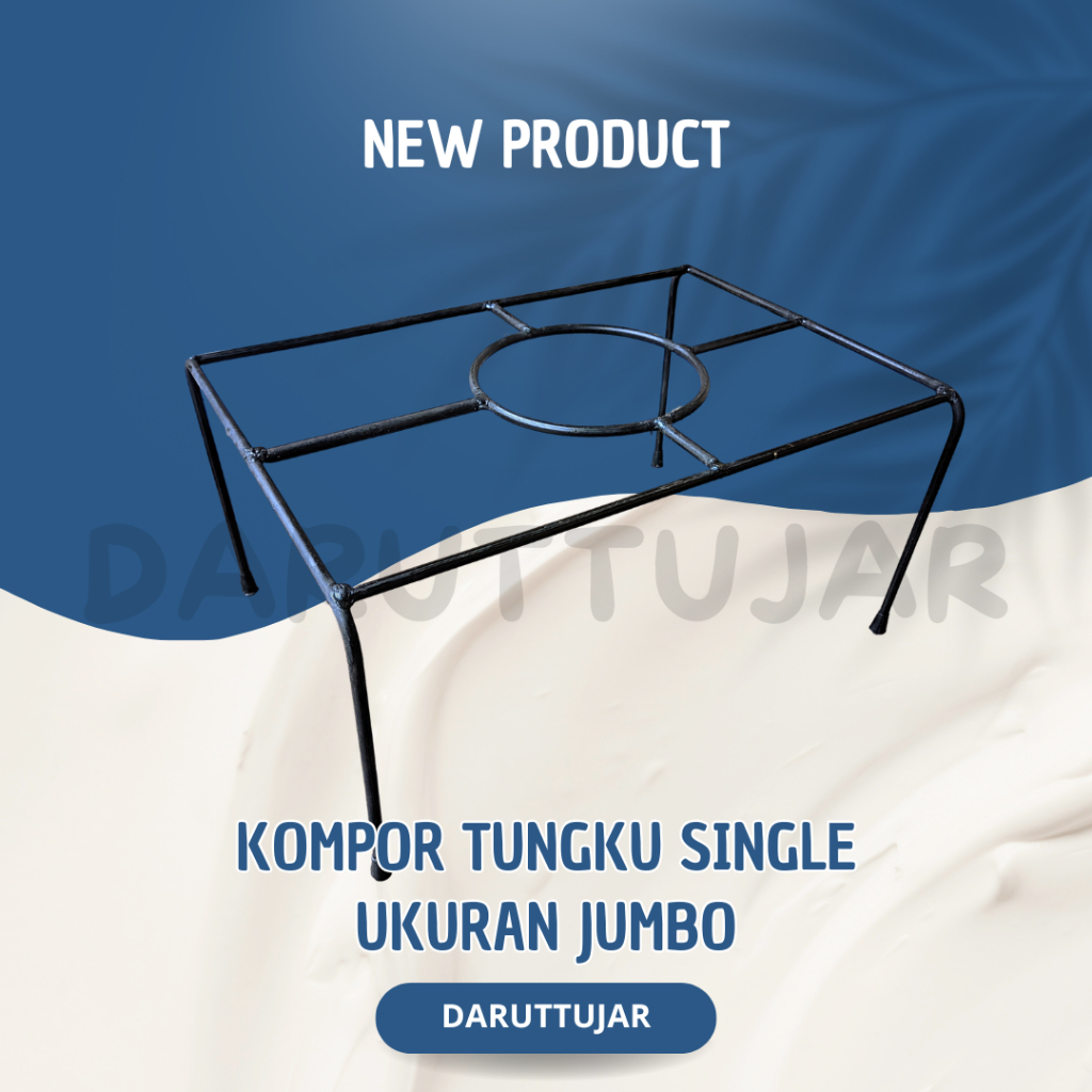 Tungku Kompor Gas 1 Tungku ukuran Jumbo - Dudukan Kompor Besi Tebal & Kokoh