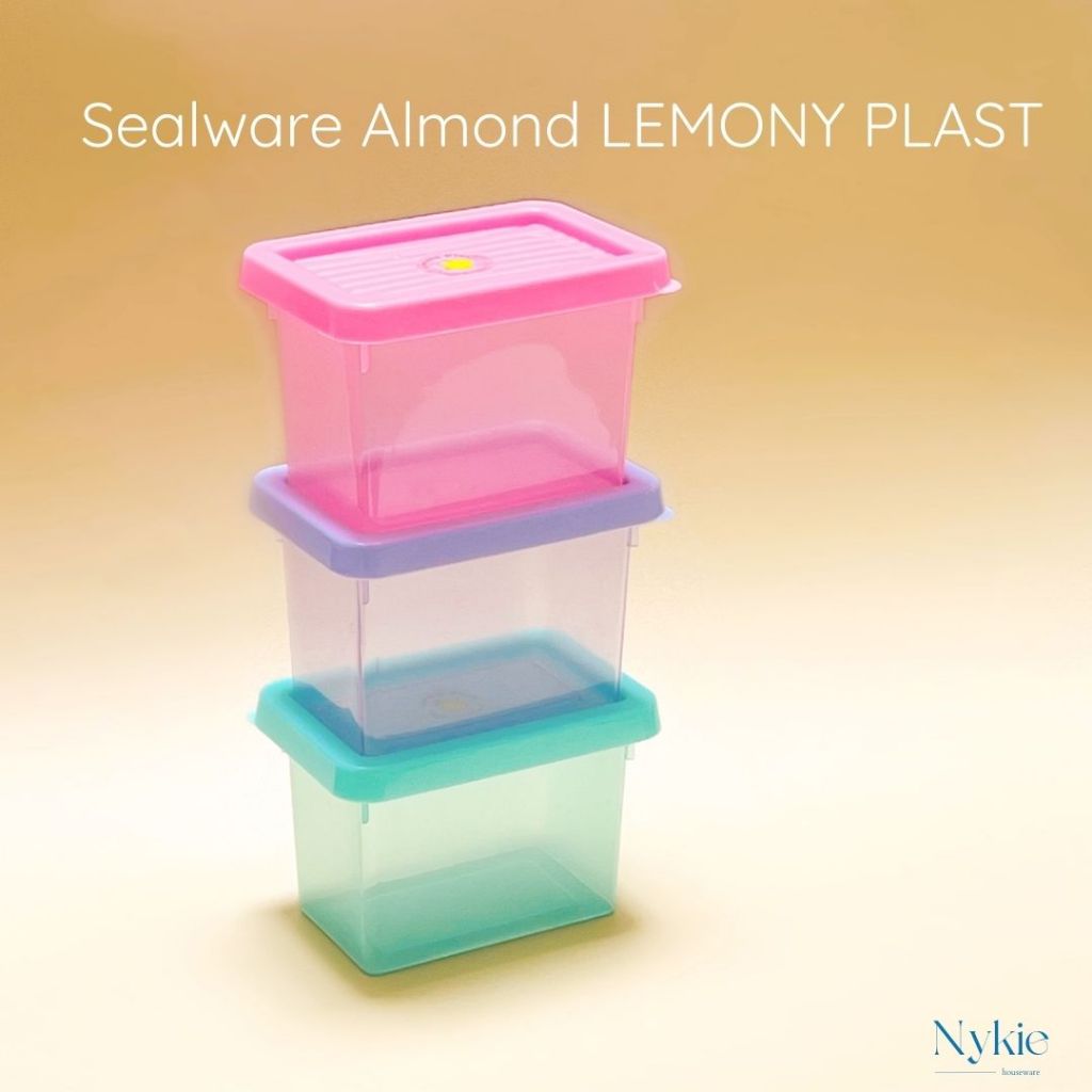 Kotak Penyimpanan Serbaguna / Kotak Plastik / Toples Plastik Mini / Sealware Almond LEMONY PLAST