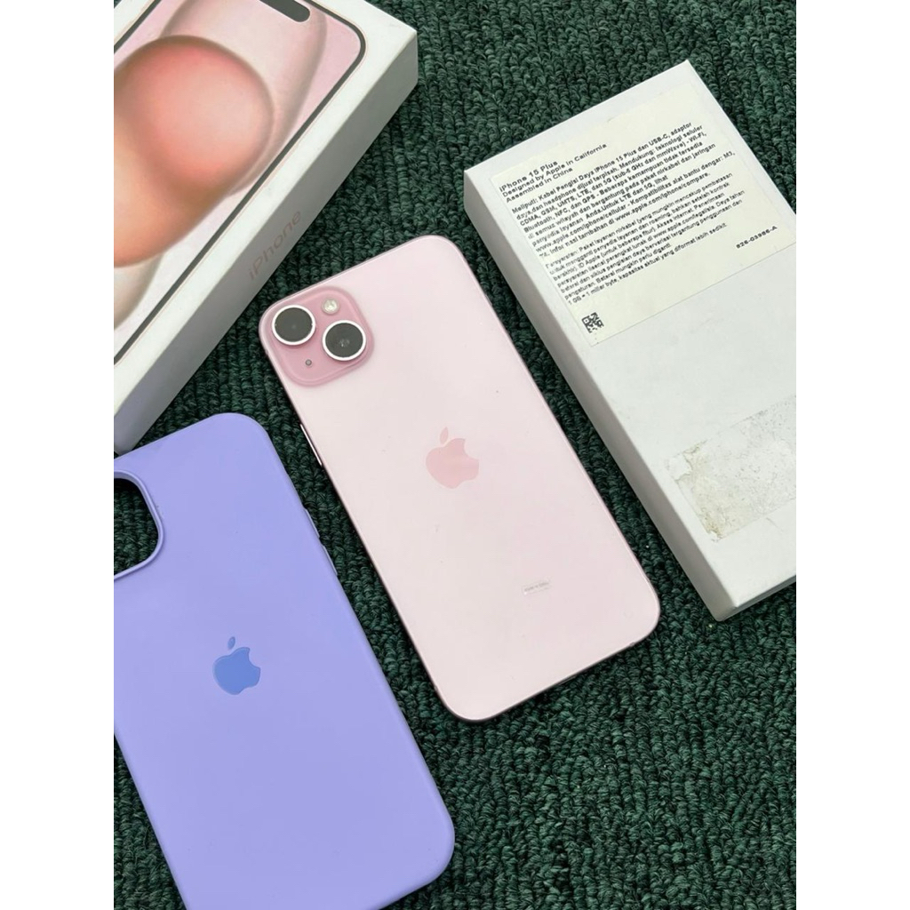 Iphone 15 plus iBox resmi pink 128GB Hb 89%  siklus 557x  Kondisi fisik mulus 91%