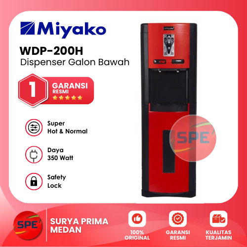 DISPENSER GALON BAWAH MIYAKO WDP-200H / WDP200H GARANSI RESMI (MEDAN)