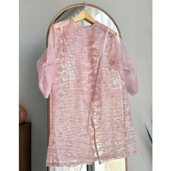 Outer Tunik Zize Rosegold Outer Brukat Kekinian Baju Lebaran Remaja - TSS105