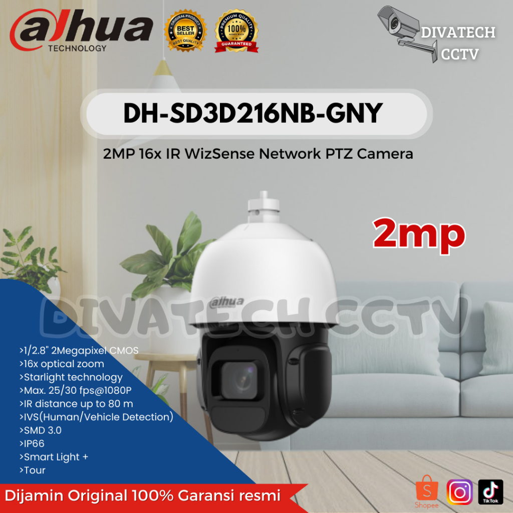 Dahua PTZ Kamera DH-SD3D216NB-GNY/DH-SD3D416NB-GNY 4M 16x IR WizSense Network PTZ Camera