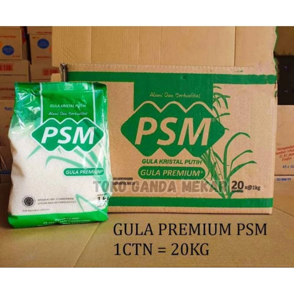 Gula PSM kemasan 1kg 1 dus