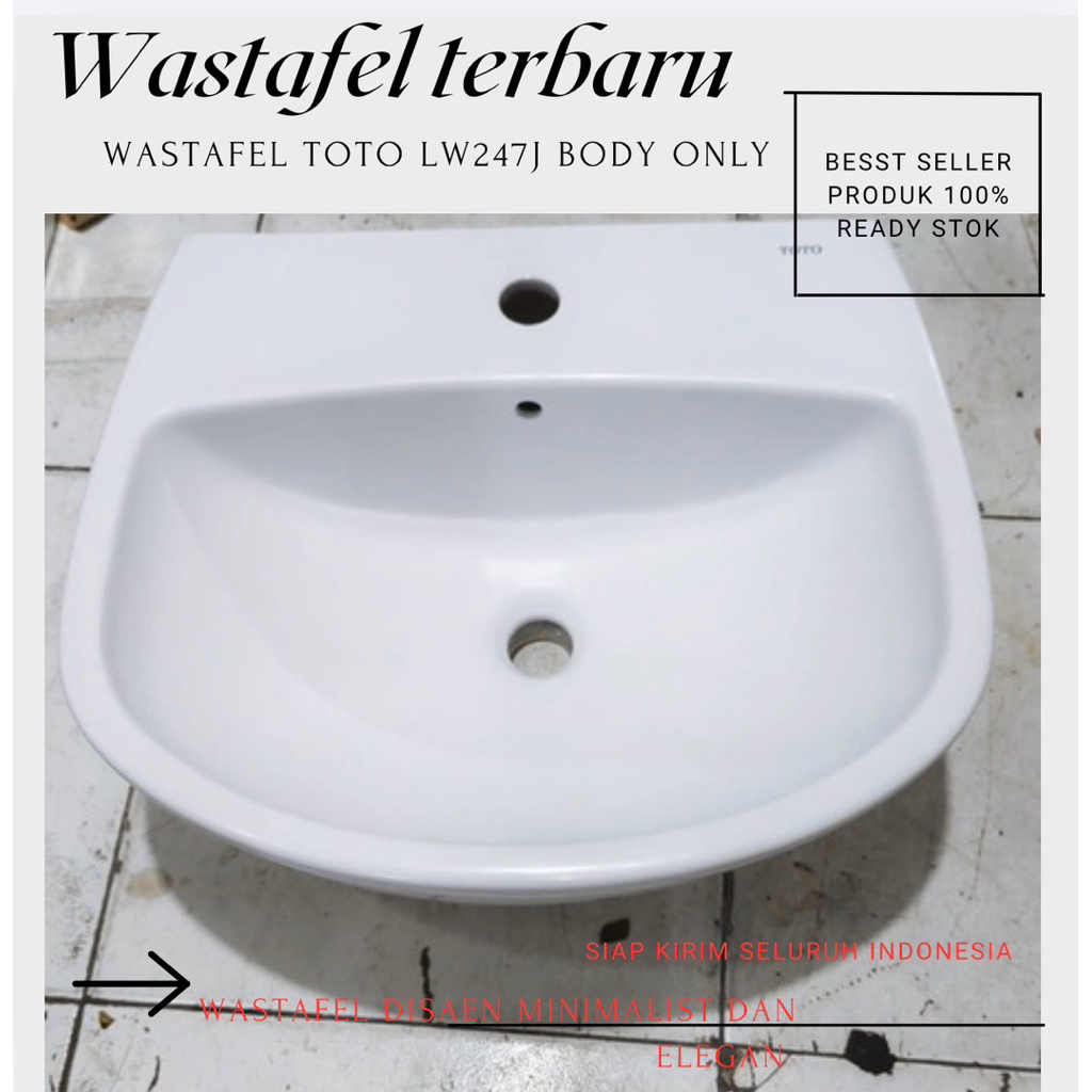 WASTAFEL TOTO LW247J BODY ONLY|Wastafel toto kamar mandi|wastafel mura berkualitas