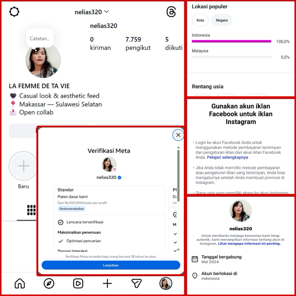 Akun instgram siap verif centang biru