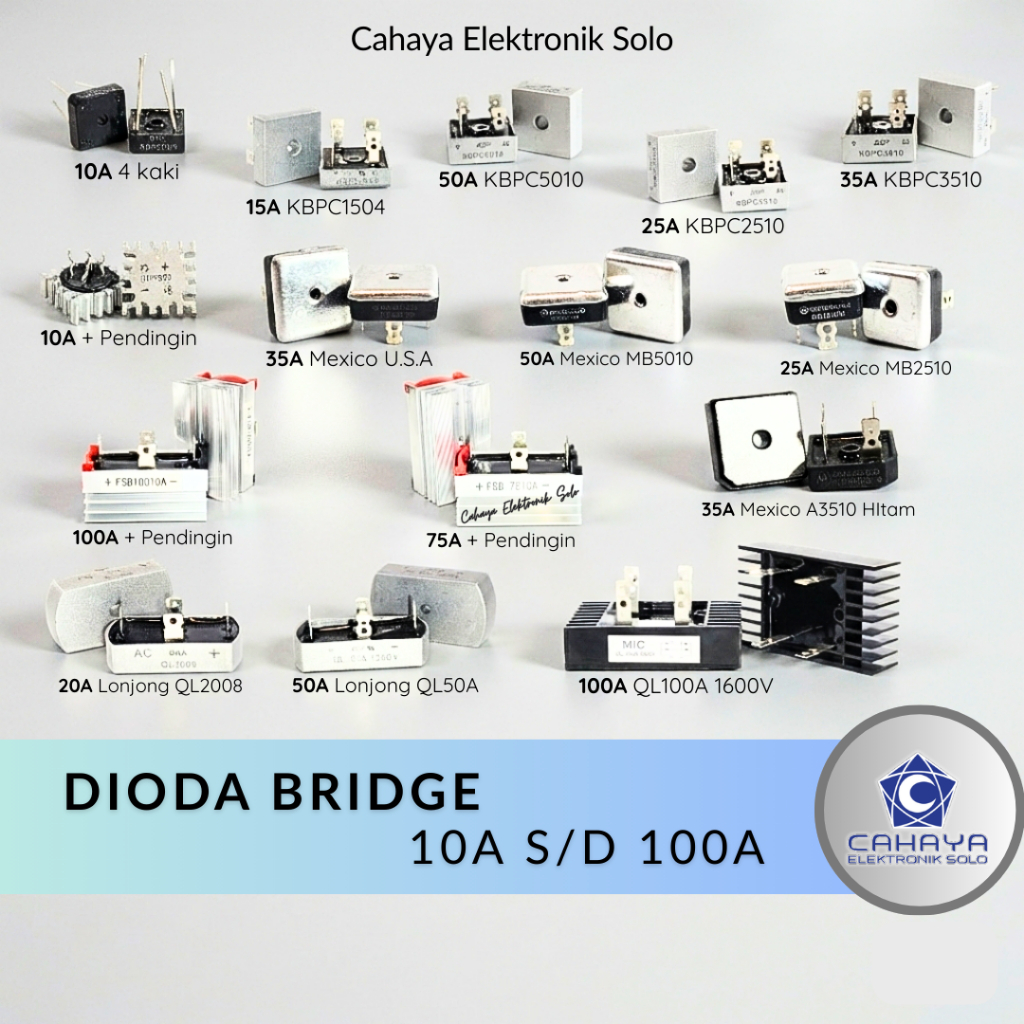 Dioda Bridge 10A 15A 25A 35A 50A 75A 100A Ampere Lonjong Motorola Pendingin Mexico Diode Brit Kiprok