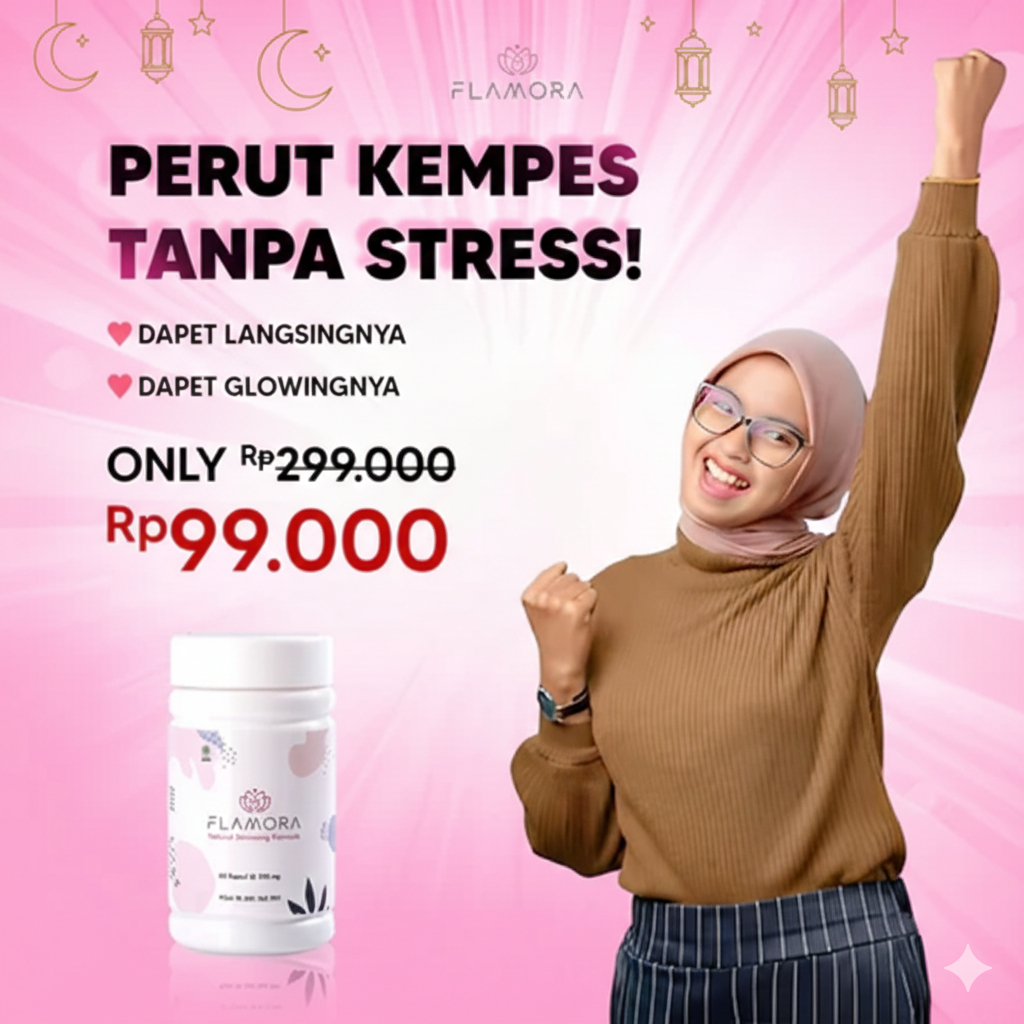 Flamora Slimming Capsule Pelangsing Perut Buncit | Kapsul Diet Herbal | Suplemen Diet Penurun Berat 