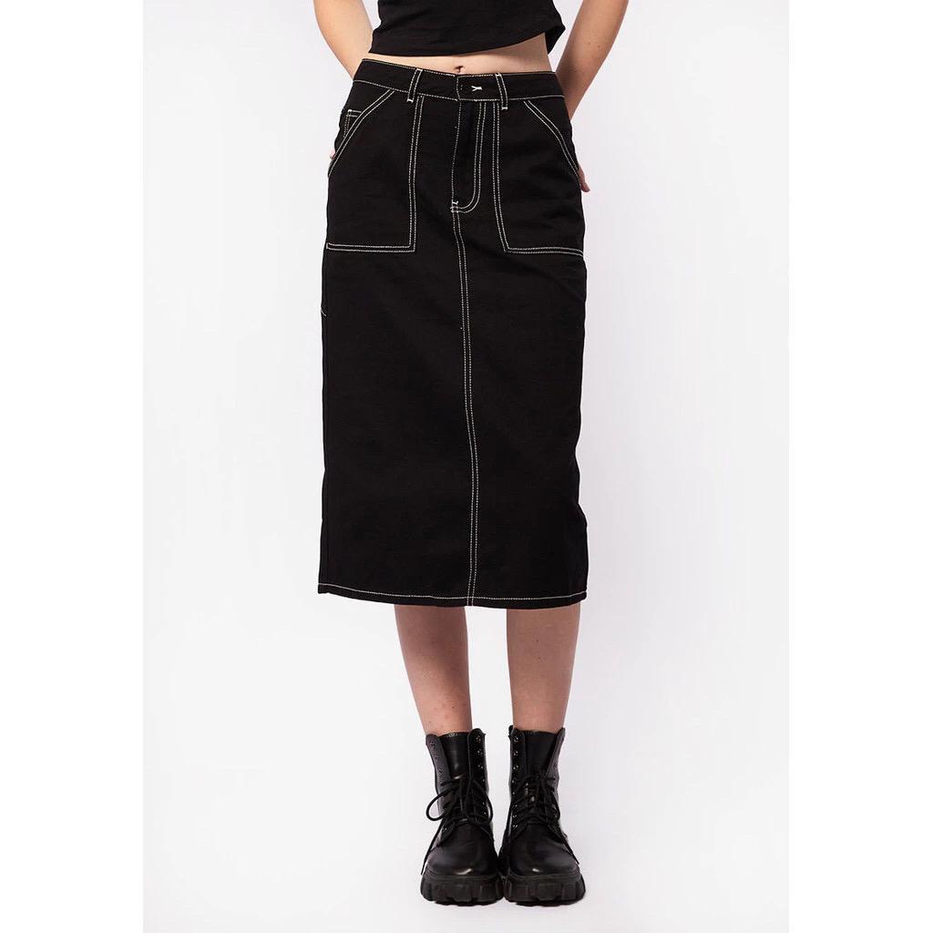 PRELOVED/SECOND/BEKAS Skirt Denim Midi COLORBOX / Rok denim hitam midi