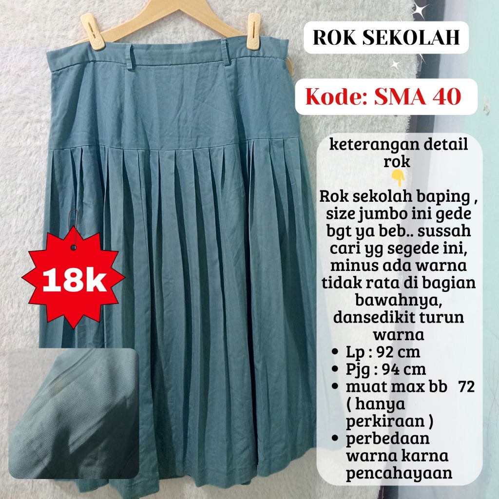minusan rok sekolah preloved/rok abu sma/rok span/rok Pramuka SMA&SMP. [baca deskripsi]
