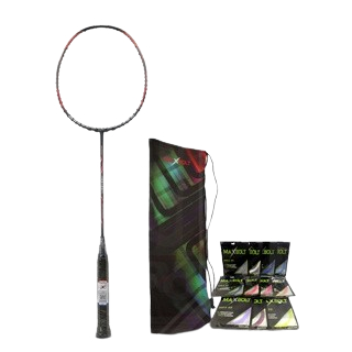 Raket Badminton Original Maxbolt Assasin Black Bonus Senar dan Tas