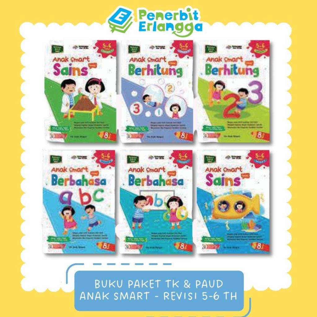 [Erlangga] PAKET BUKU PAUD ERLANGGA : ANAK SMART 5-6 TAHUN -