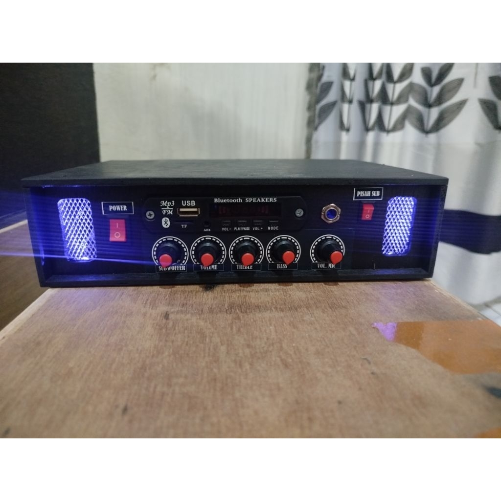 Amplifier Setereo + Bluetoot (Subwoofer+midel) + karaoke