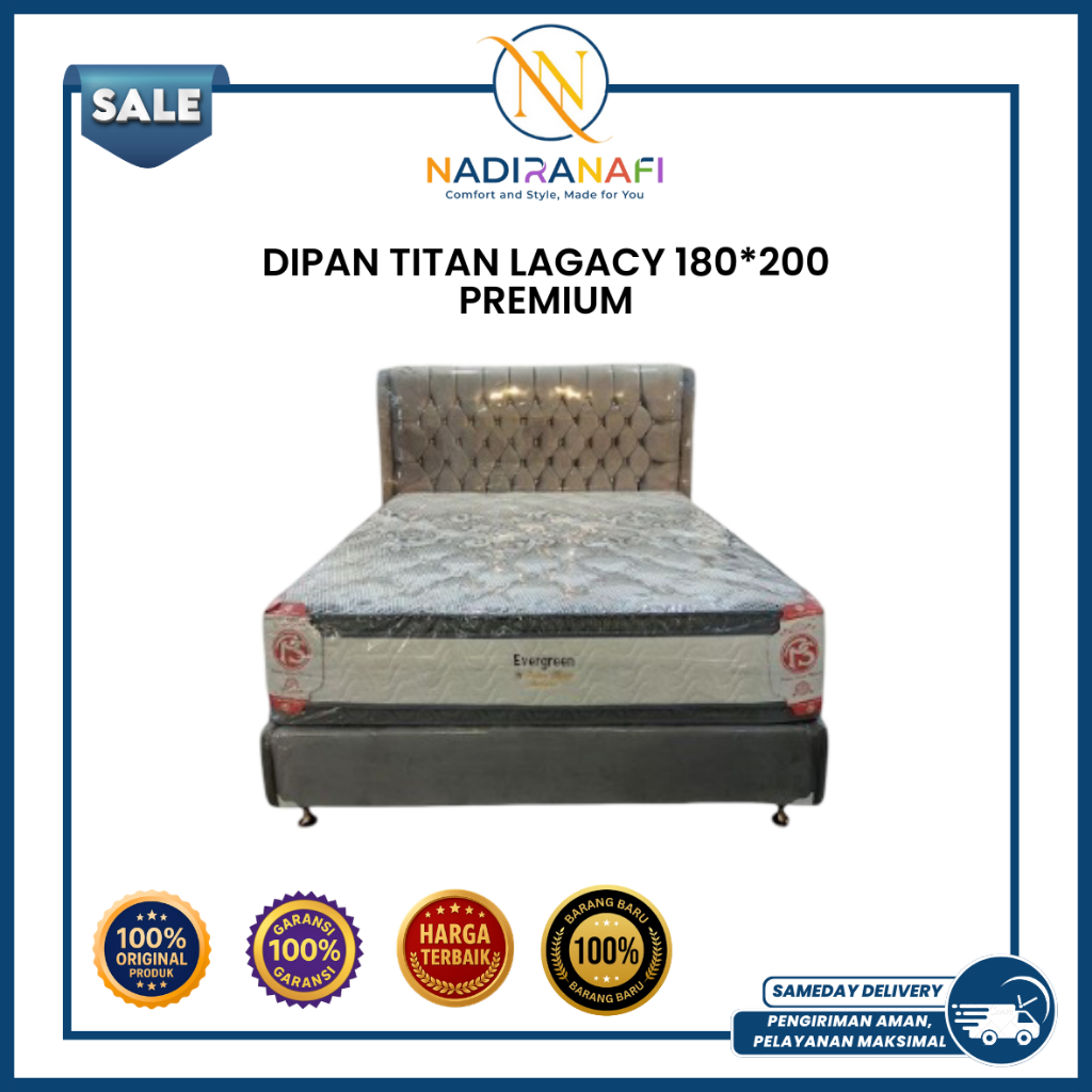 NADIRANAFI Dipan Kasur Titan Legacy Rangka Tempat Tidur Premium Kokoh 180x200 King Size