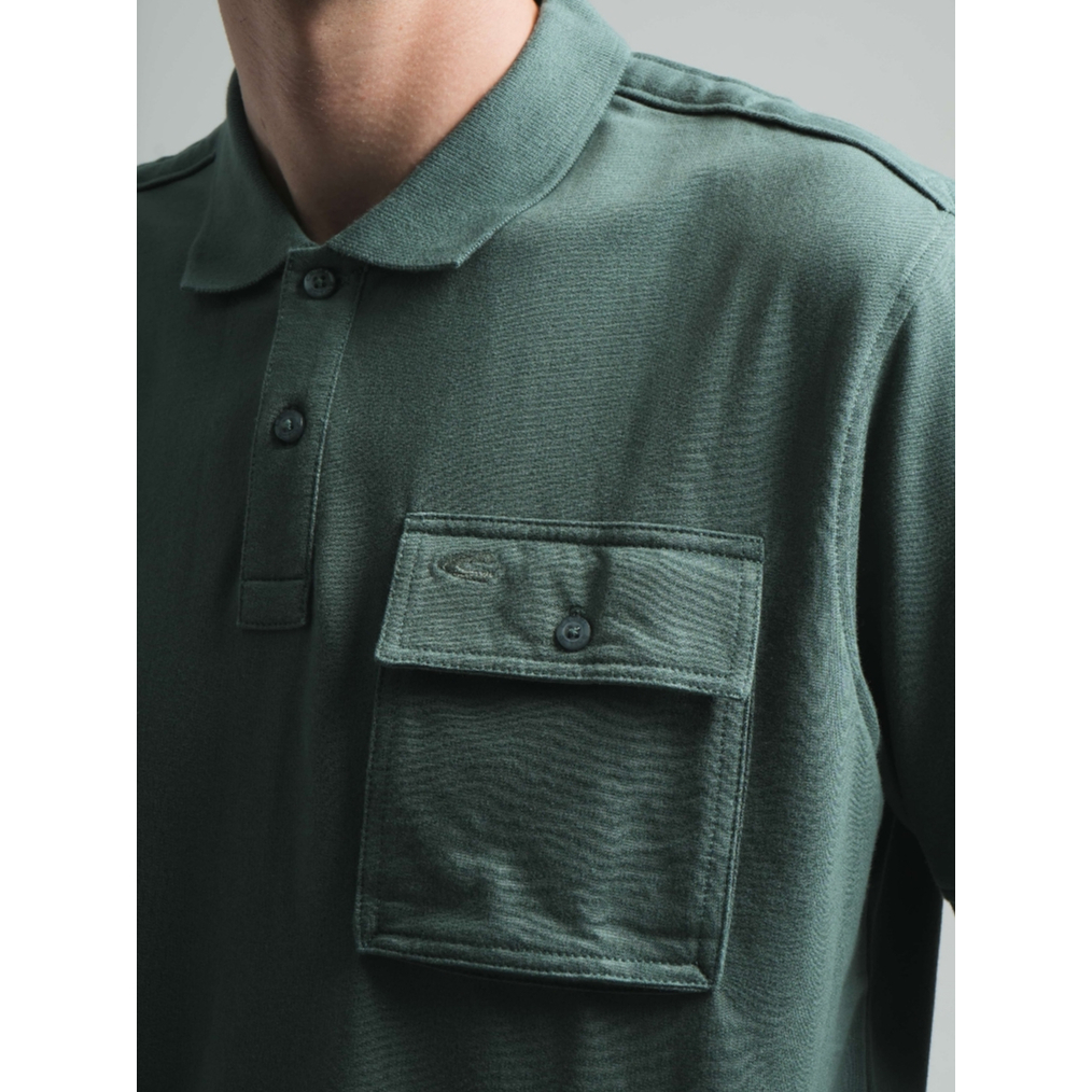 camel active Men's Balsam Green Baby Terry Polo Shirt