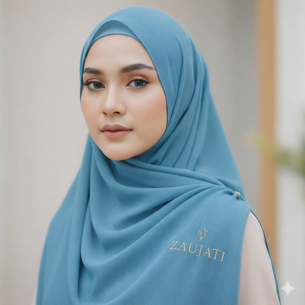 Zaujati - Hijab Pashmina Arabian Premium Scarf - Biru Laut