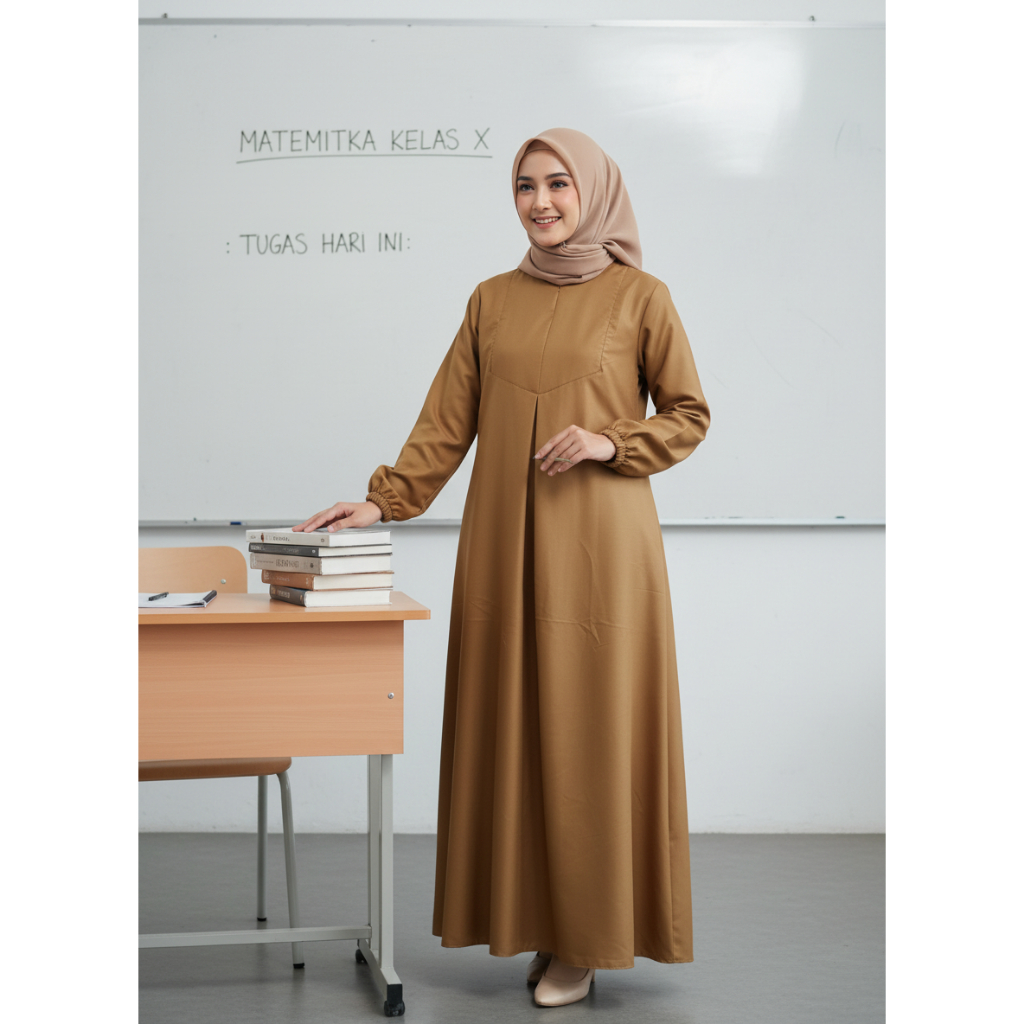 Nadia Series Gamis Abaya Seragam PNS PDH Guru Bahan Toyobo Premium Busana Muslim Wanita