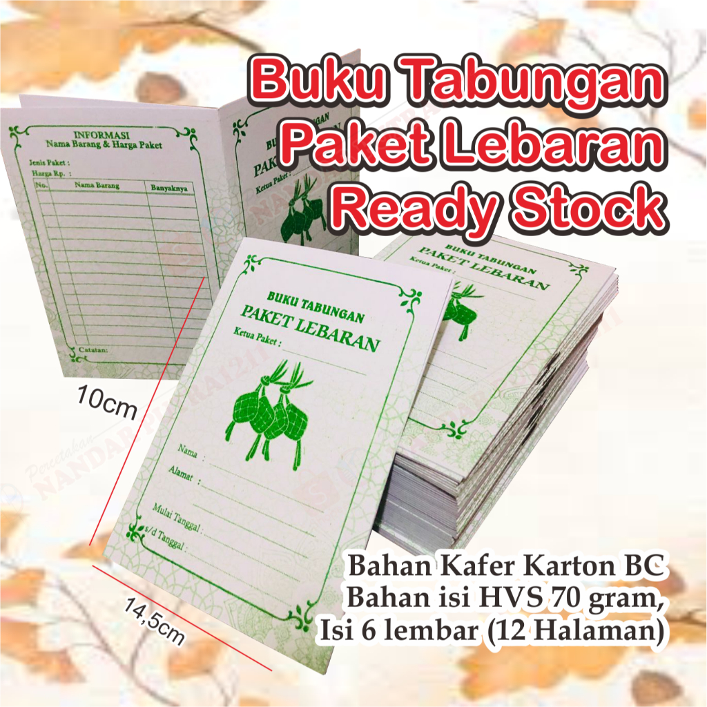Buku Tabungan Lebaran/Buku Tabungan Paket Lebaran/Buku Tabungan