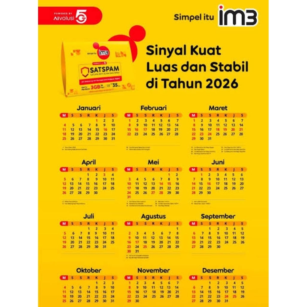 KALENDER INDOSAT 2026 FREE GIFT