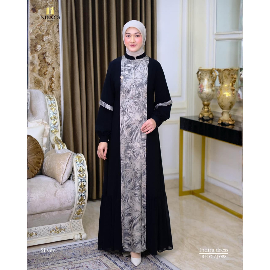 Indira Dress by Ninos Design / Gamis Ninos Premium / Ninos Design / Ninos Mewah Terbaru / Dres Ninos
