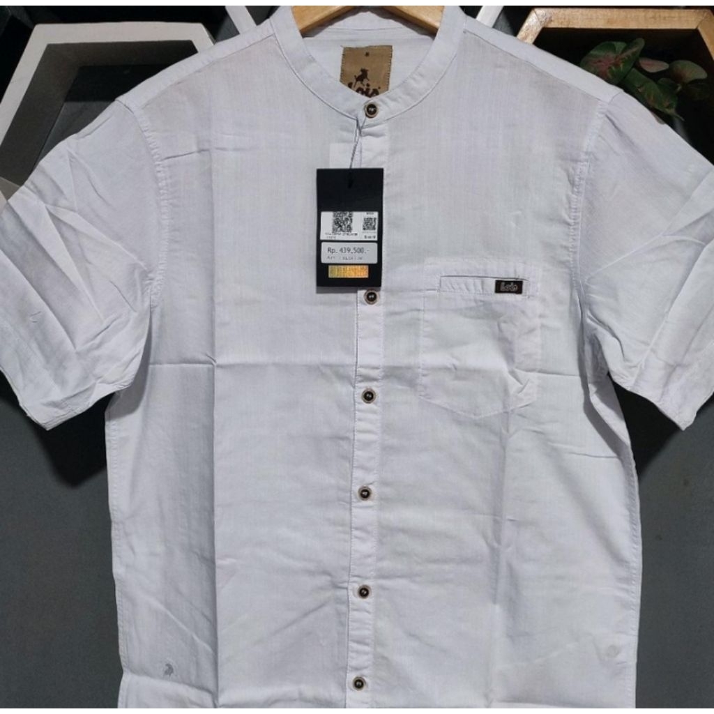Lois Baju premium ORIGINAL kemeja polos lengan pendek Distro Terbaru Kekinian warna putih