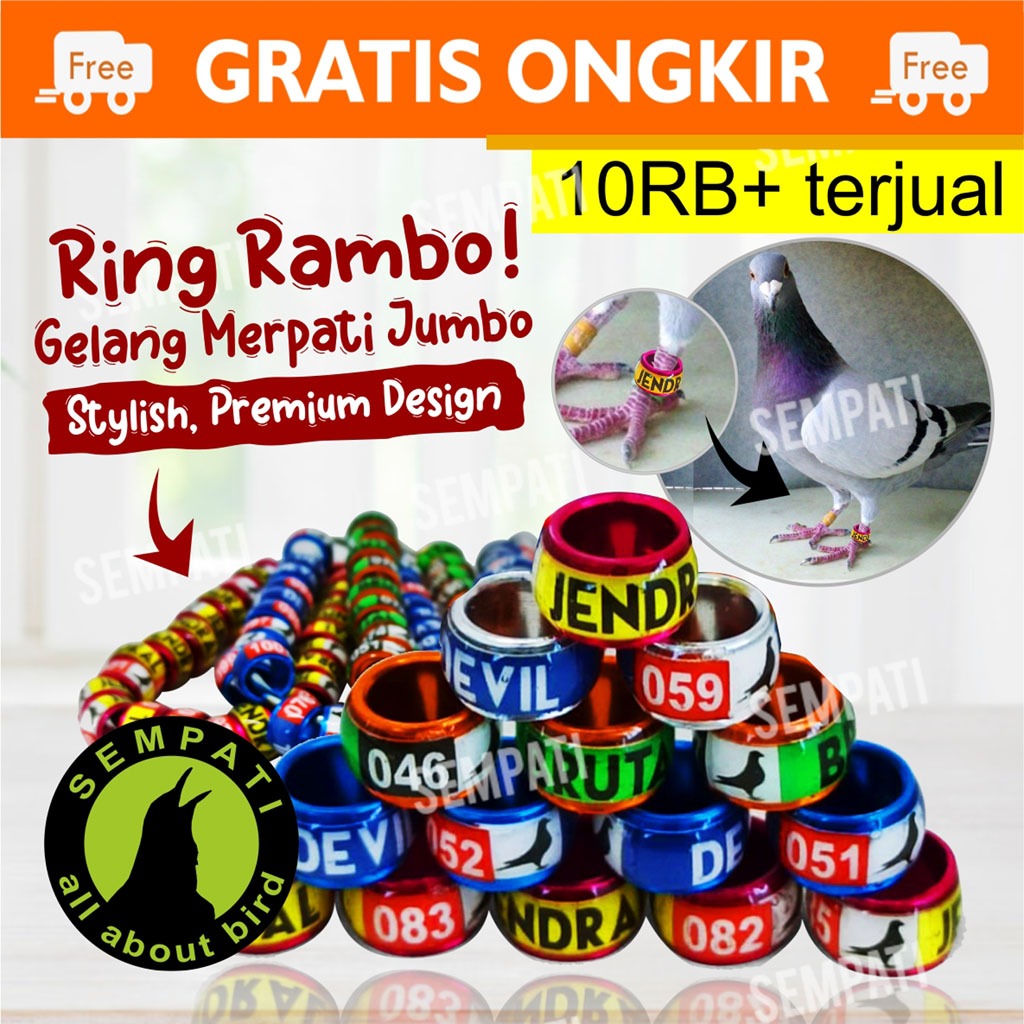 SEMPATI Ring Rambo Merpati Aksesoris Burung Merpati  Pos Balap Kolong Dara Perkutut Ring Cincin Gela