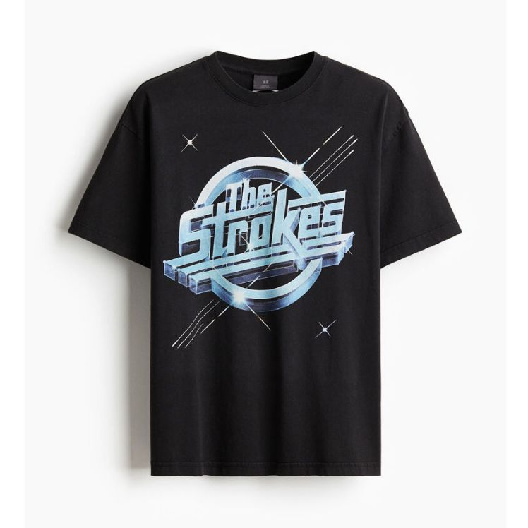 Kaos Band Original H&M - Music Official T-Shirt The Strokes Nirvana