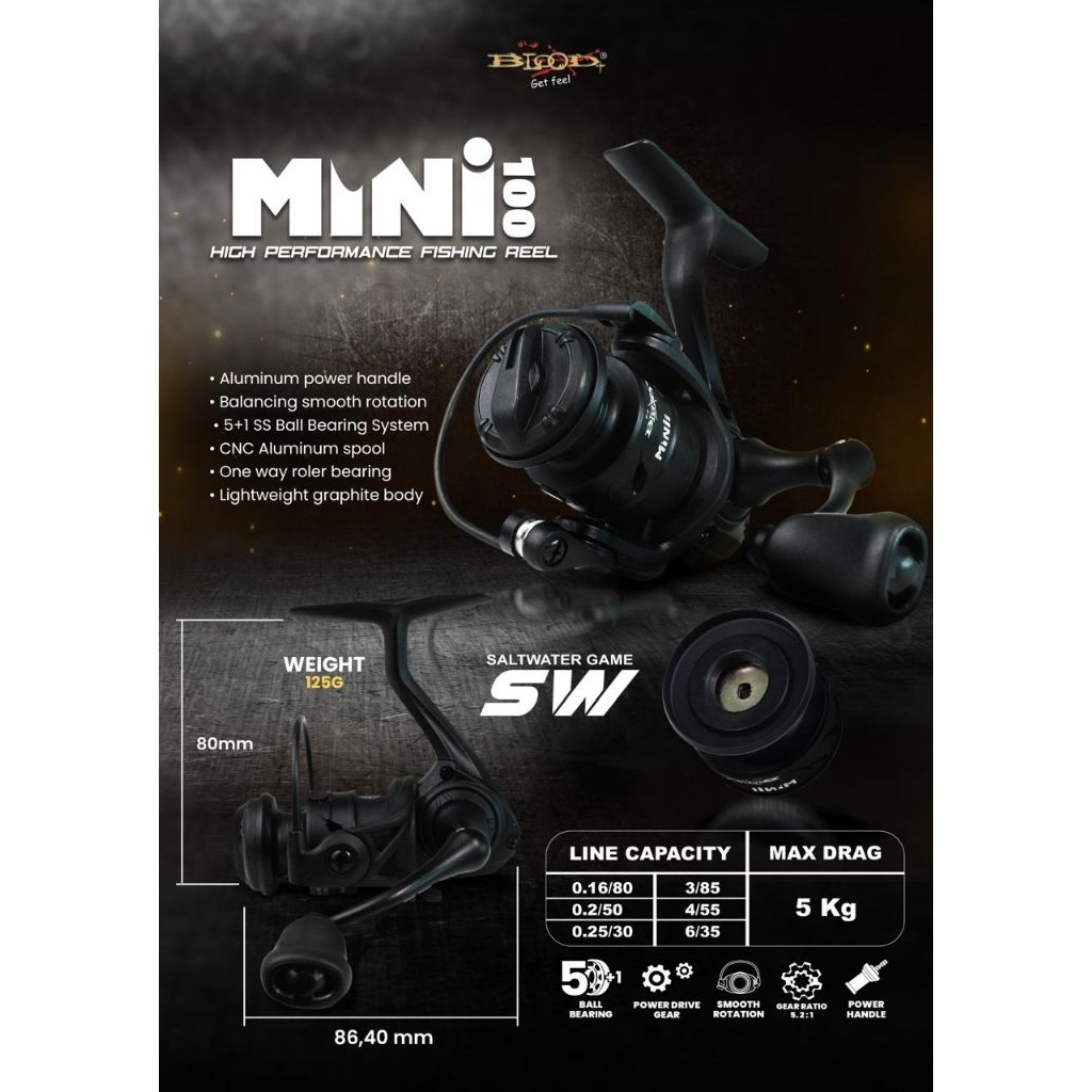 Reel spinning blood x mini 100 SW power handle
