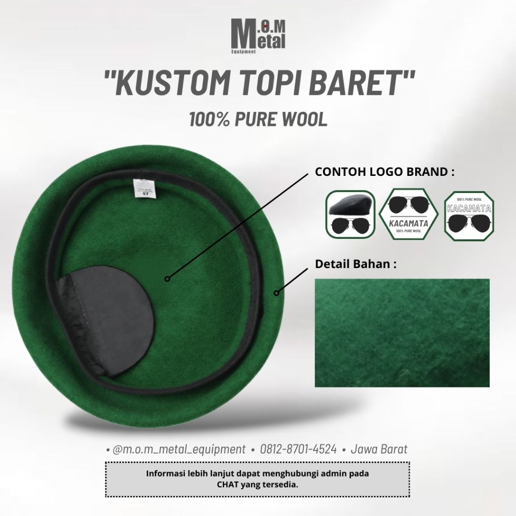 Kustom Baret - Produksi Baret - Baret IMIPAS - Baret MENWA - Baret TNI - Baret UNHAN - Baret Camel -