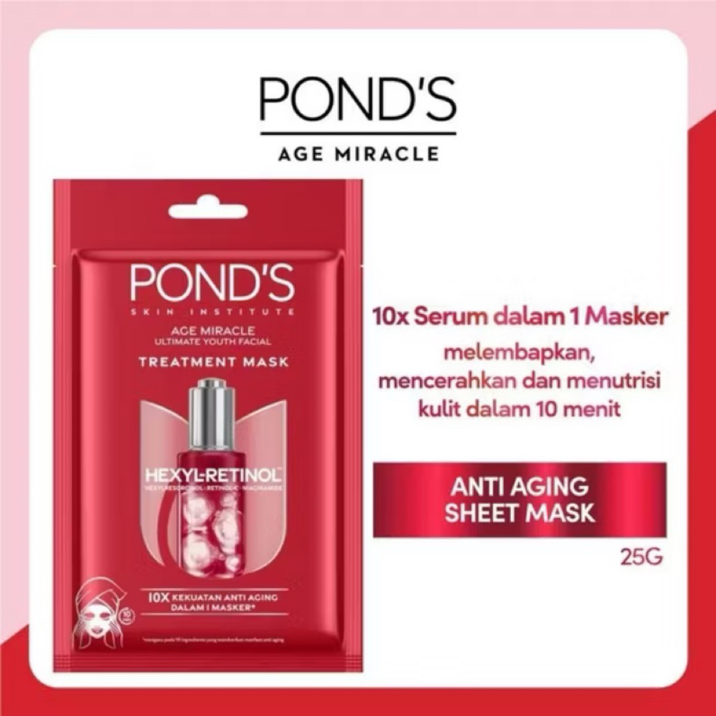 PONDS Ultimate Age Miracle Regime Hexyl Cream Moisturizer Youthful Glow Hya Retinol Hydra Essence wi
