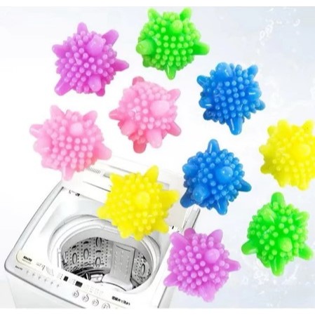 (5PCS)Magic Laundry Ball Bola Karet Pembersih Baju Mesin Cuci Pengering